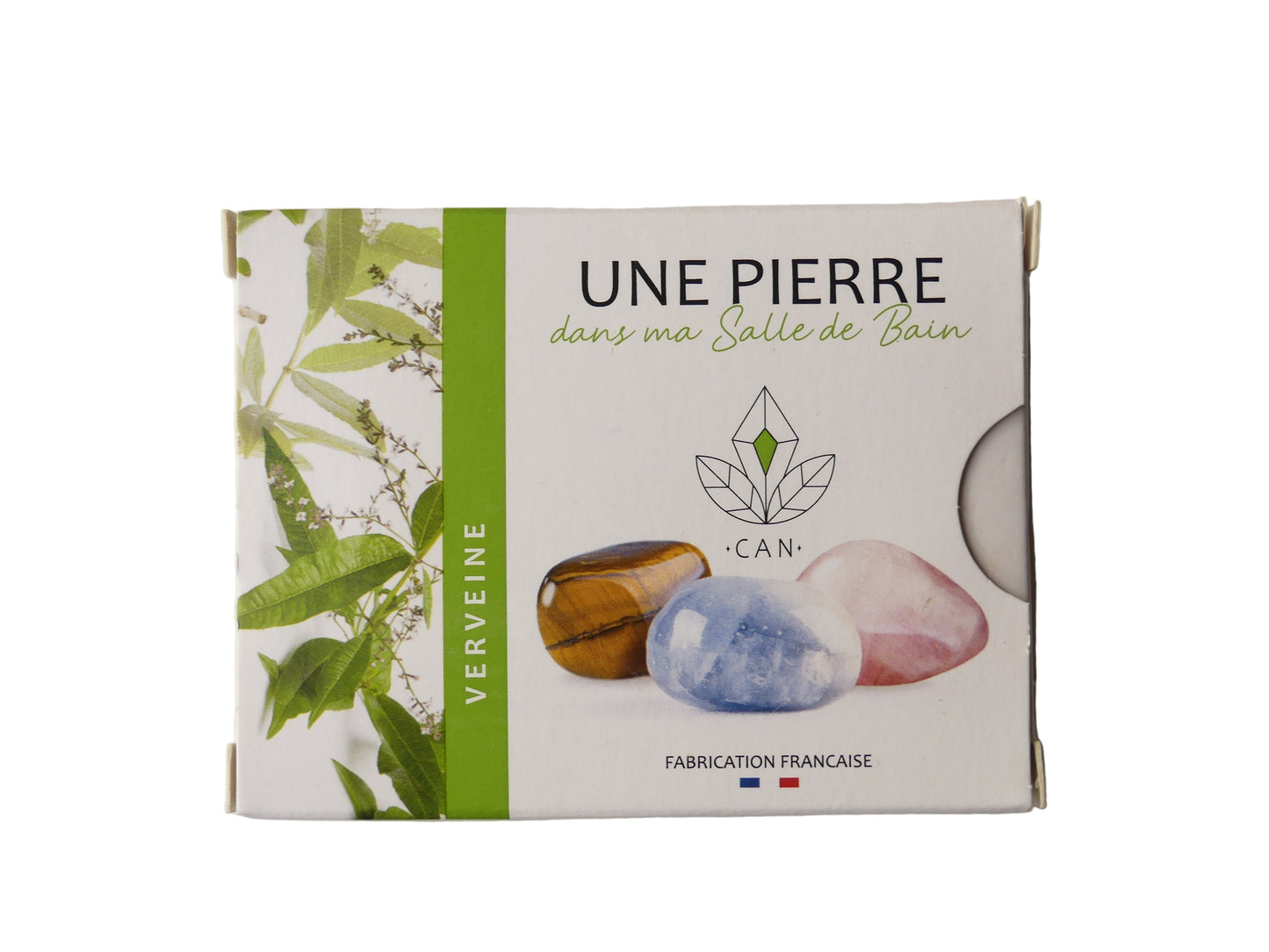 Savon artisanal verveine 140g avec pierre minérale surprise
