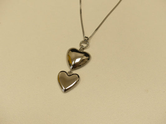Collier - pendentif double coeur