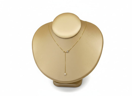 Collier Y Maja - cristal et chaîne pendante avec perle d'eau douce - Les p'tits cadeaux