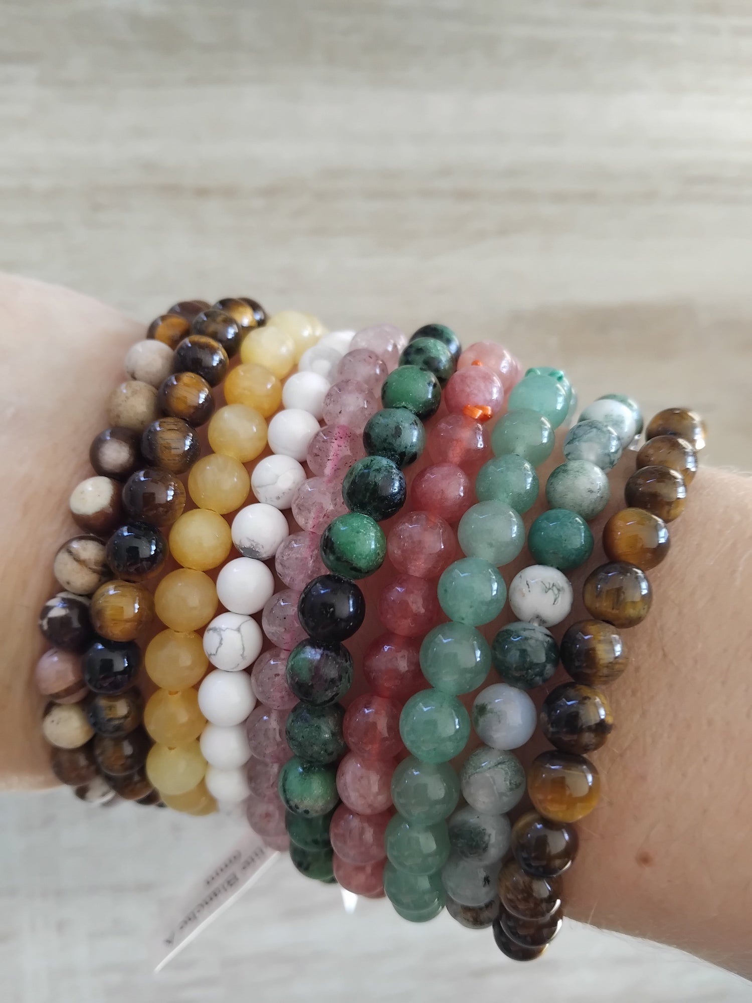Bracelets boule en pierres naturelles véritables