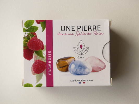 savon framboise 140g avec pierre minérale surprise