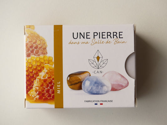 Savon miel 140g avec pierre minérale surprise