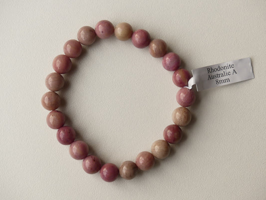 Bracelet Boule 08mm Rhodonite Australie A