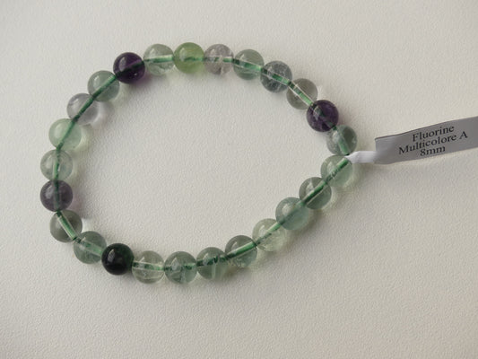 Bracelet Boule 08mm Fluorine Multicolore A