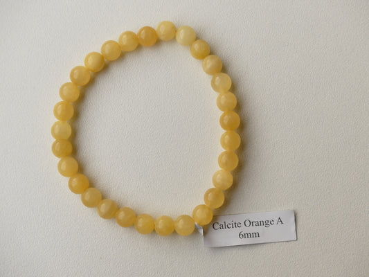 Bracelet Boule 06mm Calcite Orange A