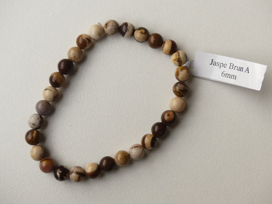 Bracelet Boule 06mm Jaspe Brun A