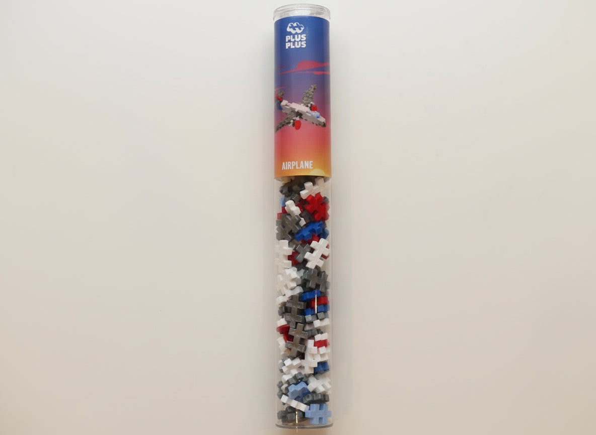 Tube puzzle avion 100 pièces plus plus