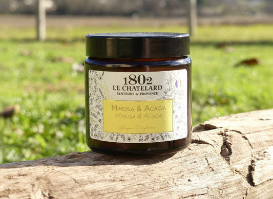 Bougie parfumée au mimosa et à l'acacia 80g
