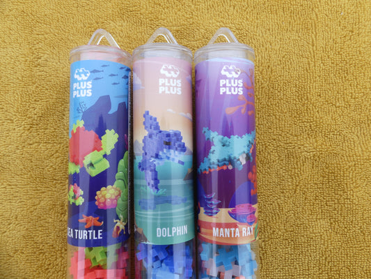 Trio tubes animaux marins puzzles Plus Plus