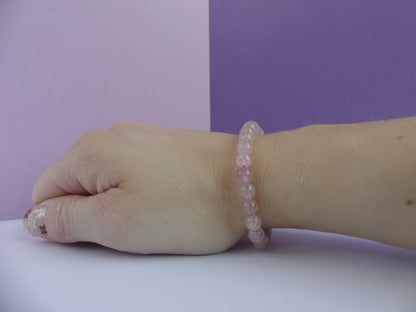 Bracelet boule 06mm quartz fraise A (Hematoïde)