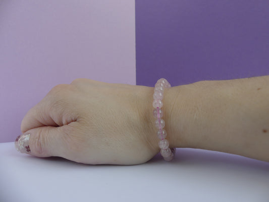 Bracelet boule 06mm quartz fraise A (Hematoïde)