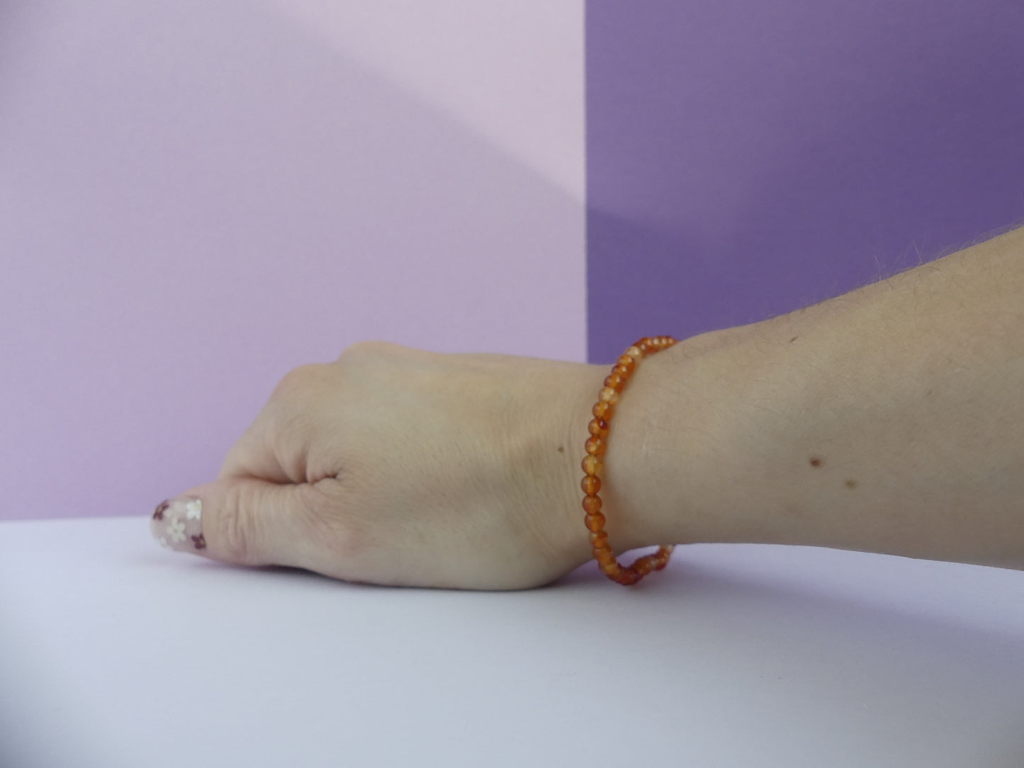 Bracelet boule 04mm Cornaline A