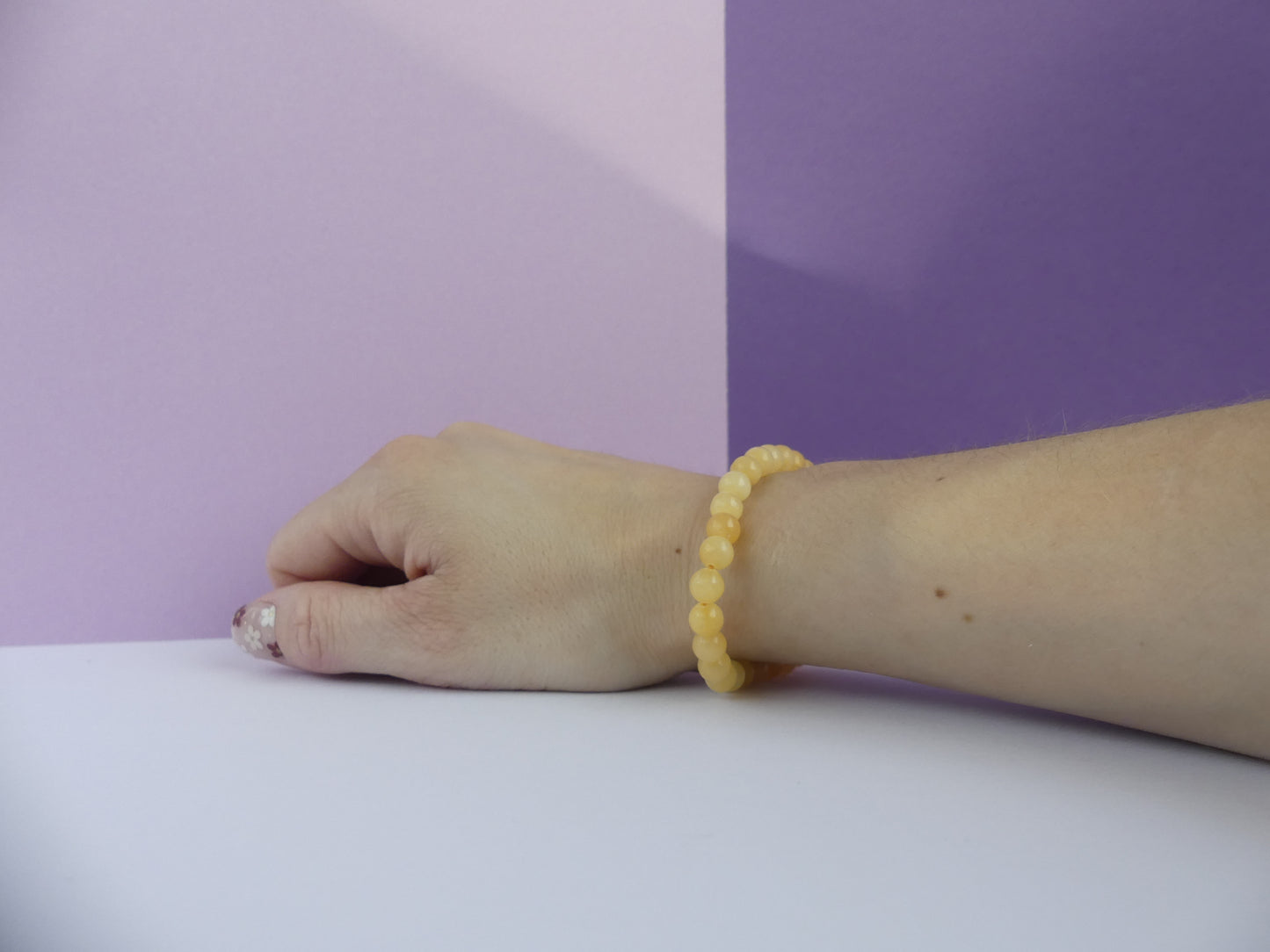 Bracelet boule 06mm Calcite Orange A