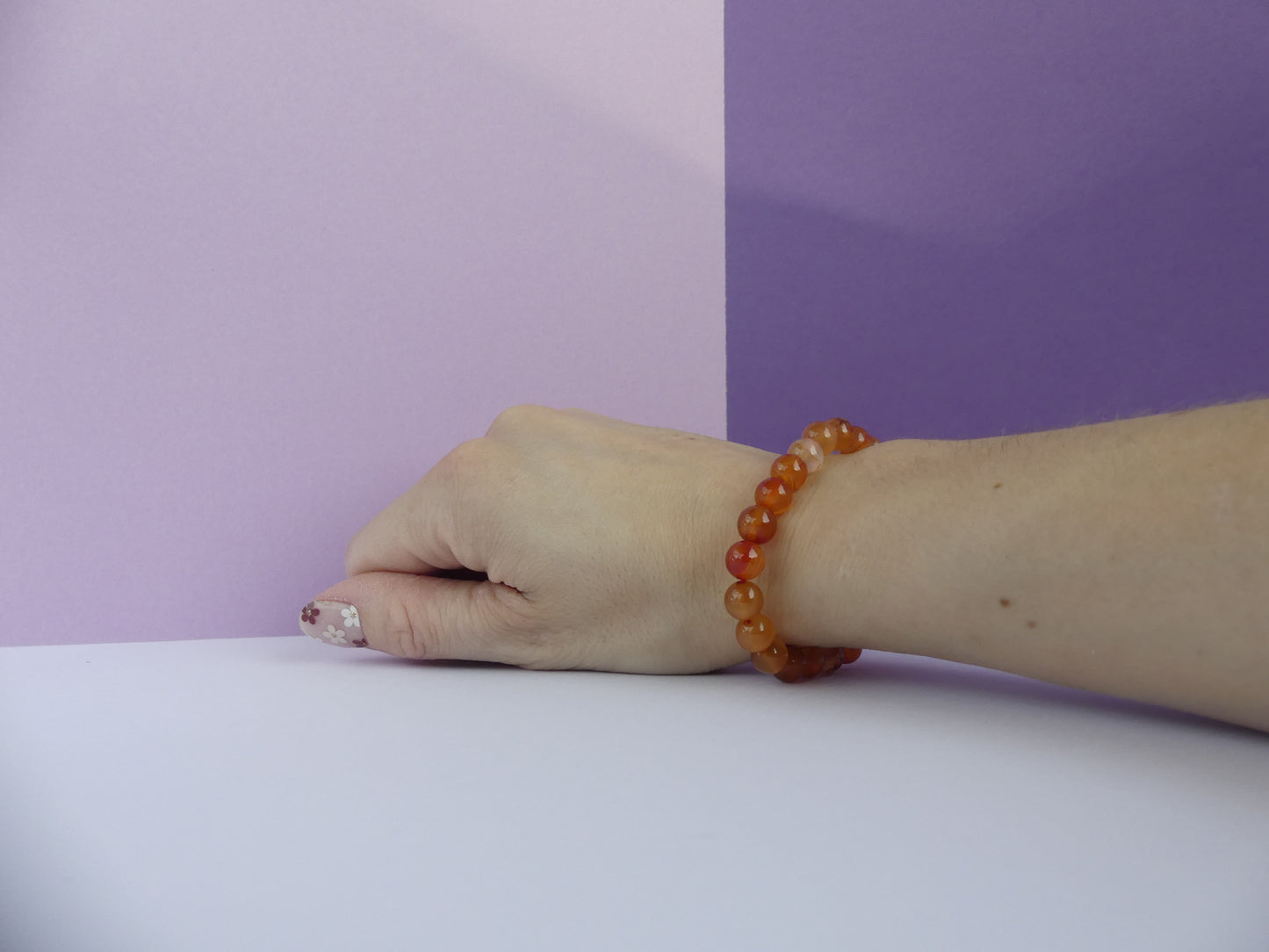 Bracelet boule 08mm Cornaline A