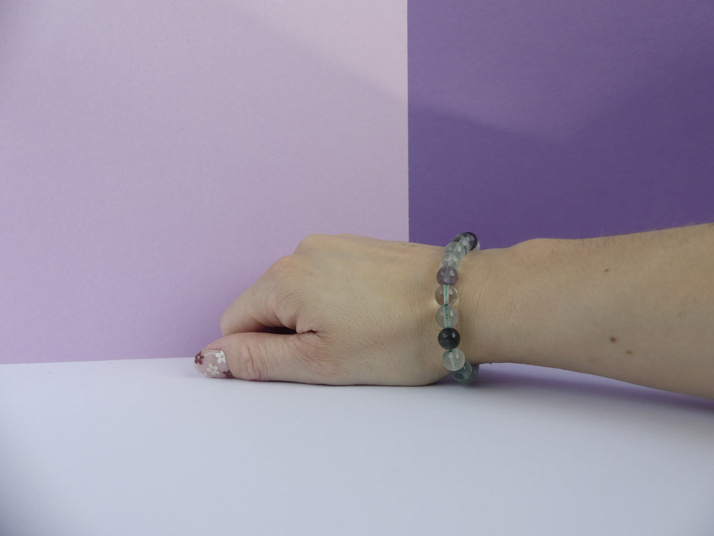 Bracelet boule 08mm Fluorine Multicolore A