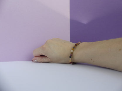 Bracelet boule 04mm Jaspe Mokaite A