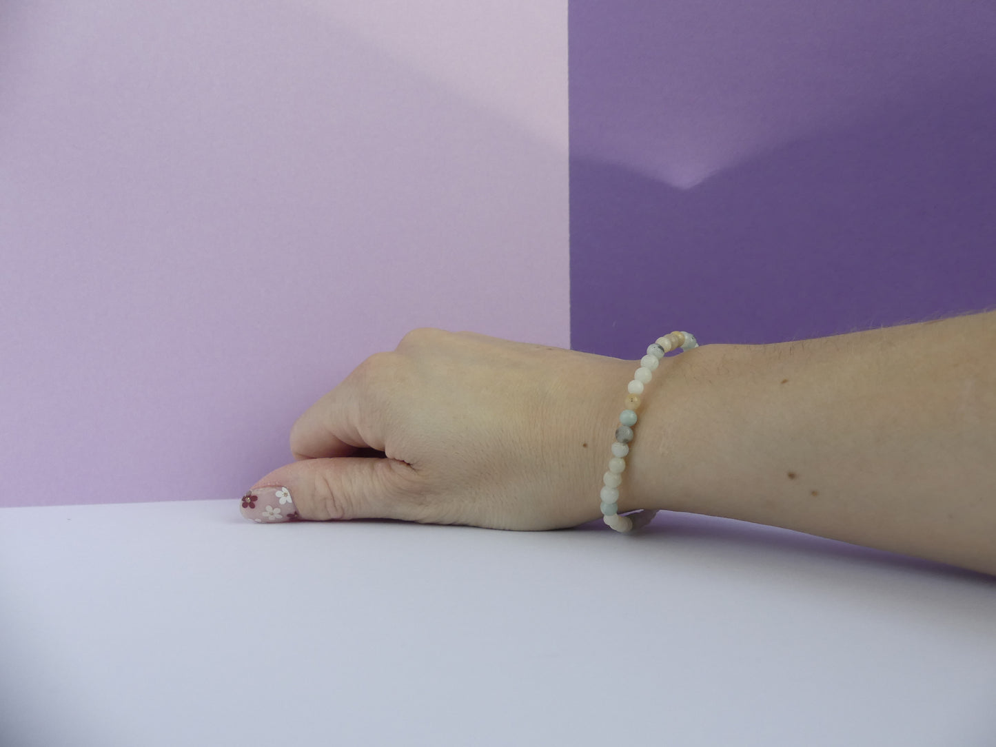 Bracelet Boule 04mm Amazonite Multicolore Brésil AB - Les p'tits cadeaux