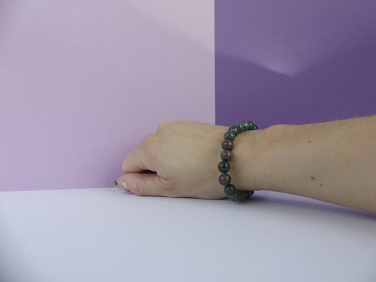 Bracelet boule 08mm Agate Indienne A