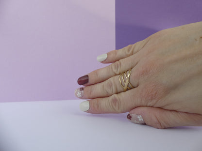 Bague large Aelys - anneaux entrelacés