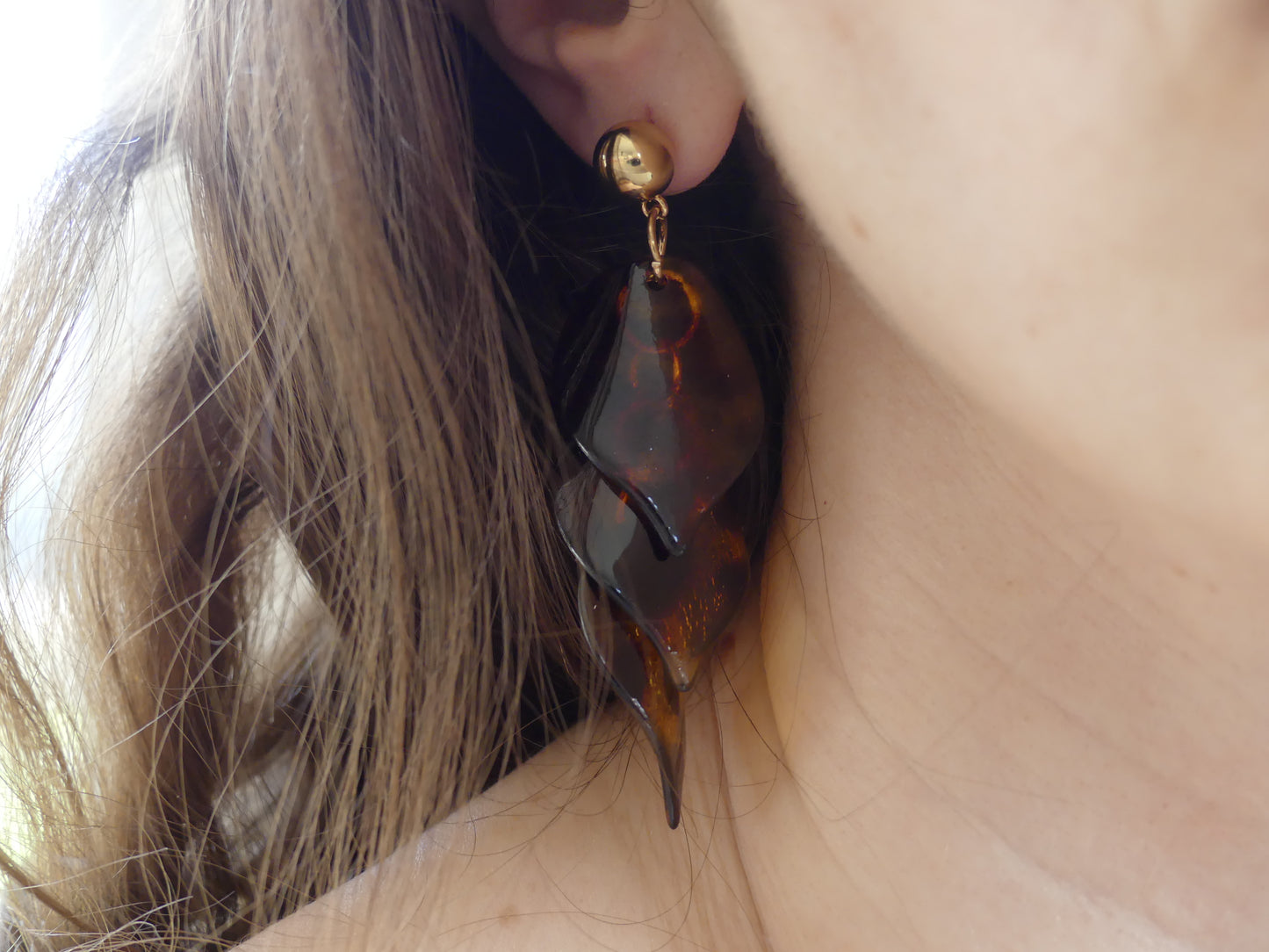 Boucles d'oreilles en forme de feuille léopard