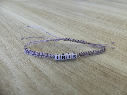 Bracelet Macramé Personnalisé Enfant – Cubes Lettres Prénom