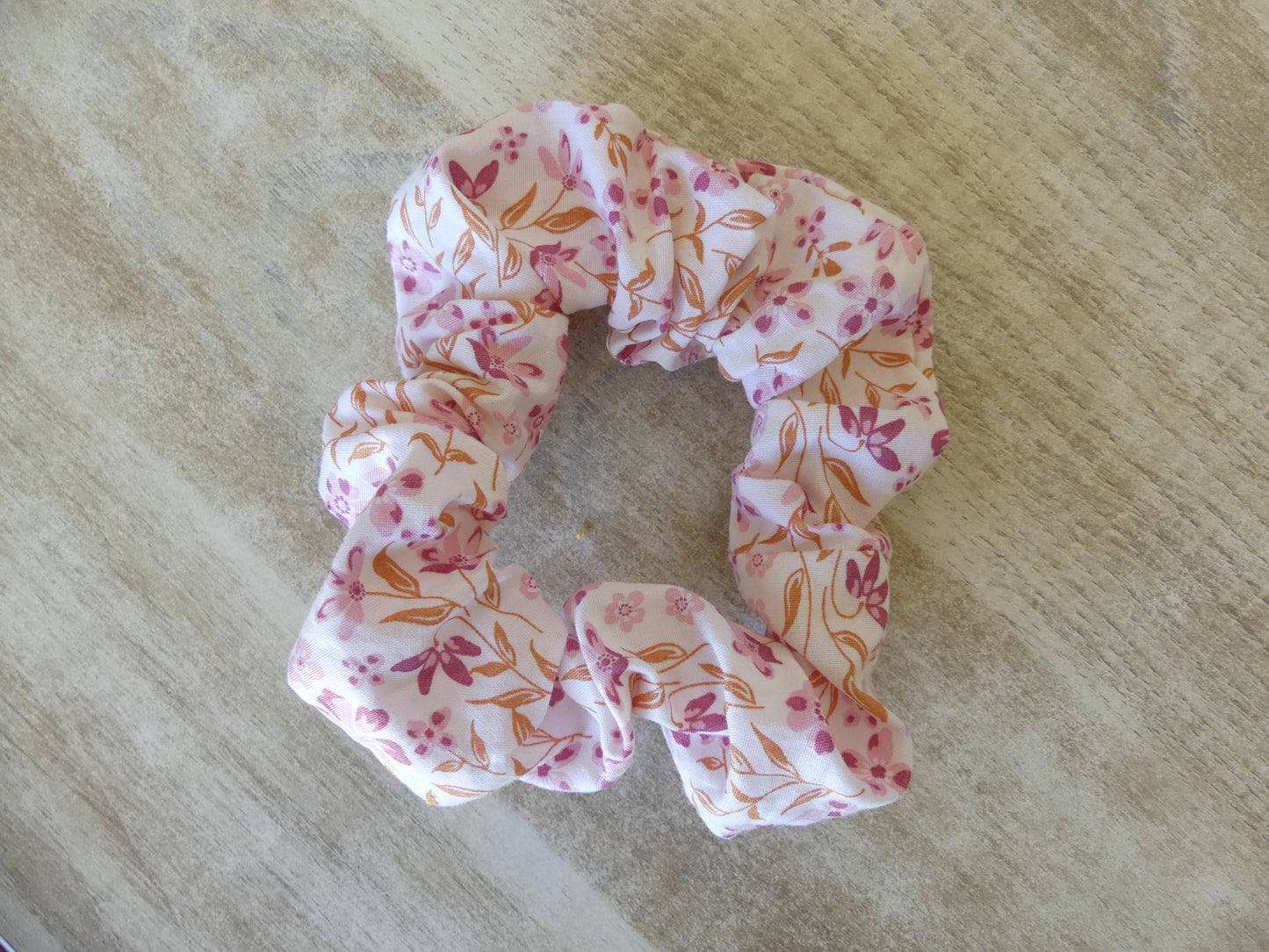 Chouchou cousu main – Popeline fleurs roses