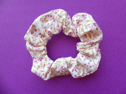 Chouchou cousu main – Popeline fleurs roses