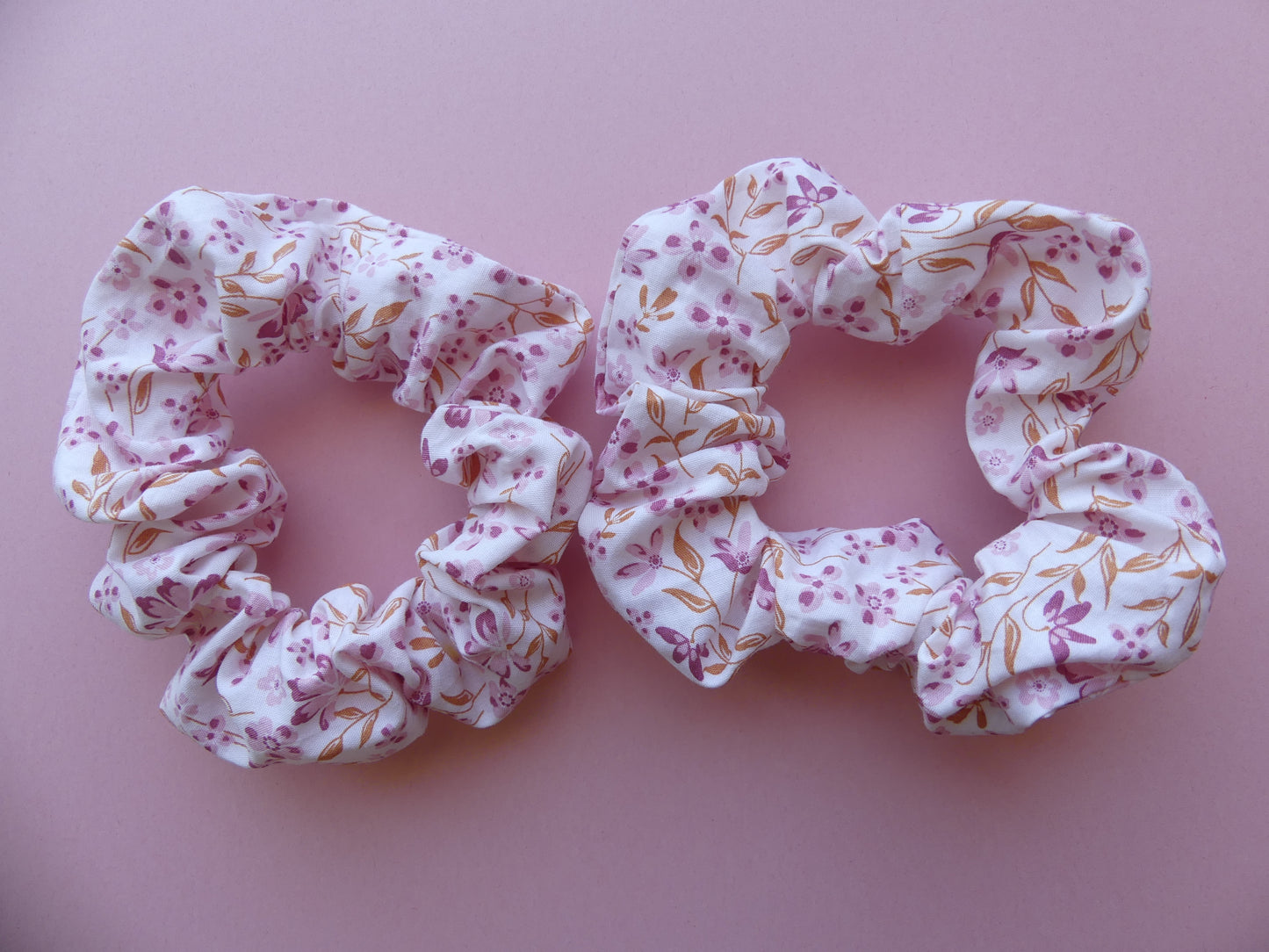 Chouchou cousu main – Popeline fleurs roses