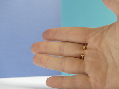 Bague femme 3 anneaux lisses et torsadé – acier inoxydable doré