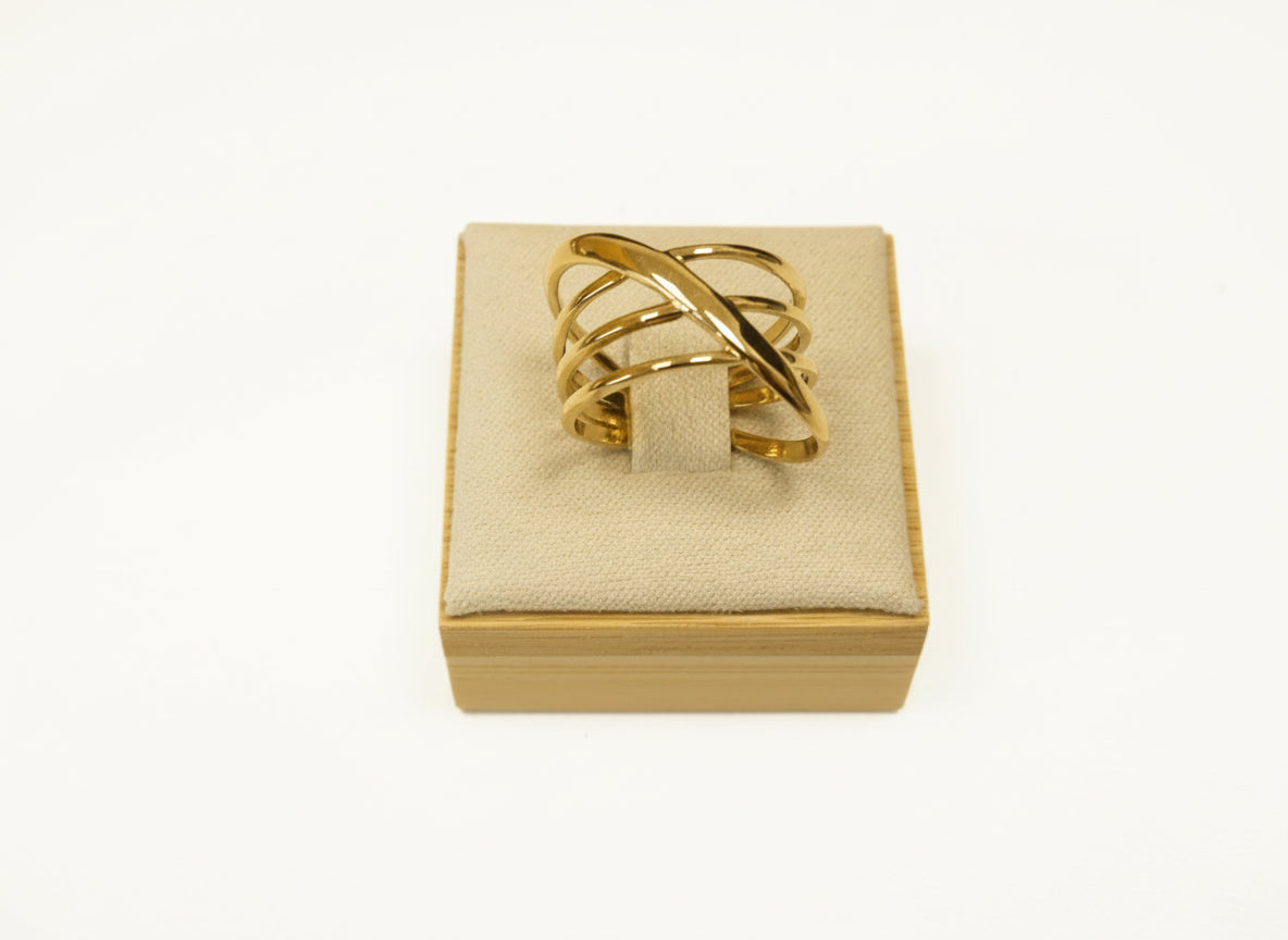 Bague large Aelys - anneaux entrelacés
