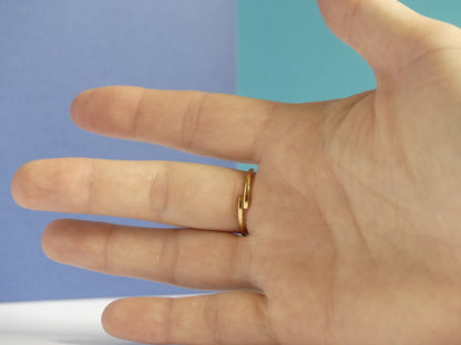 Bague femme cristal rond vert émeraude – acier inoxydable doré