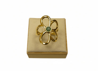 Bague fleur ajourée ajustable