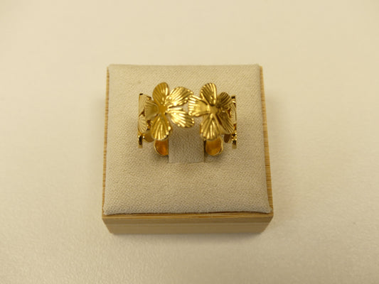 Bague marguerites dorées – Acier inoxydable