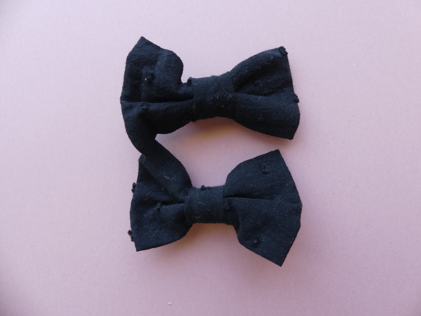 Barrette nœud tissu fait main – lot de deux – pince crocodile