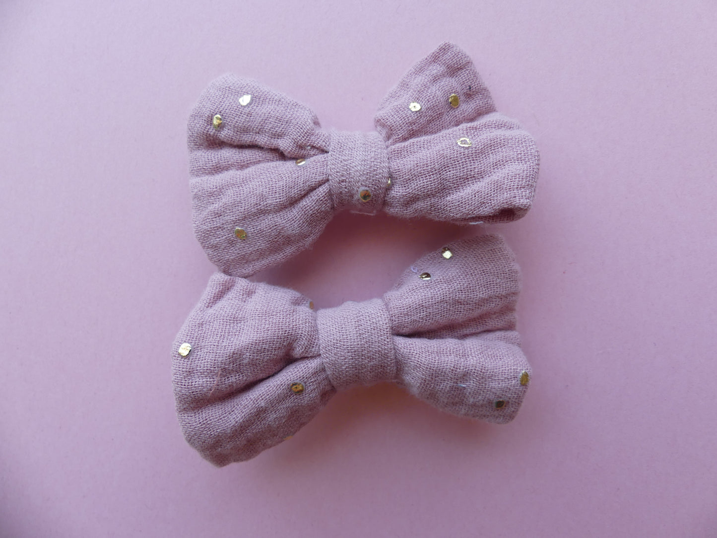 Barrette nœud tissu fait main – lot de deux – pince crocodile