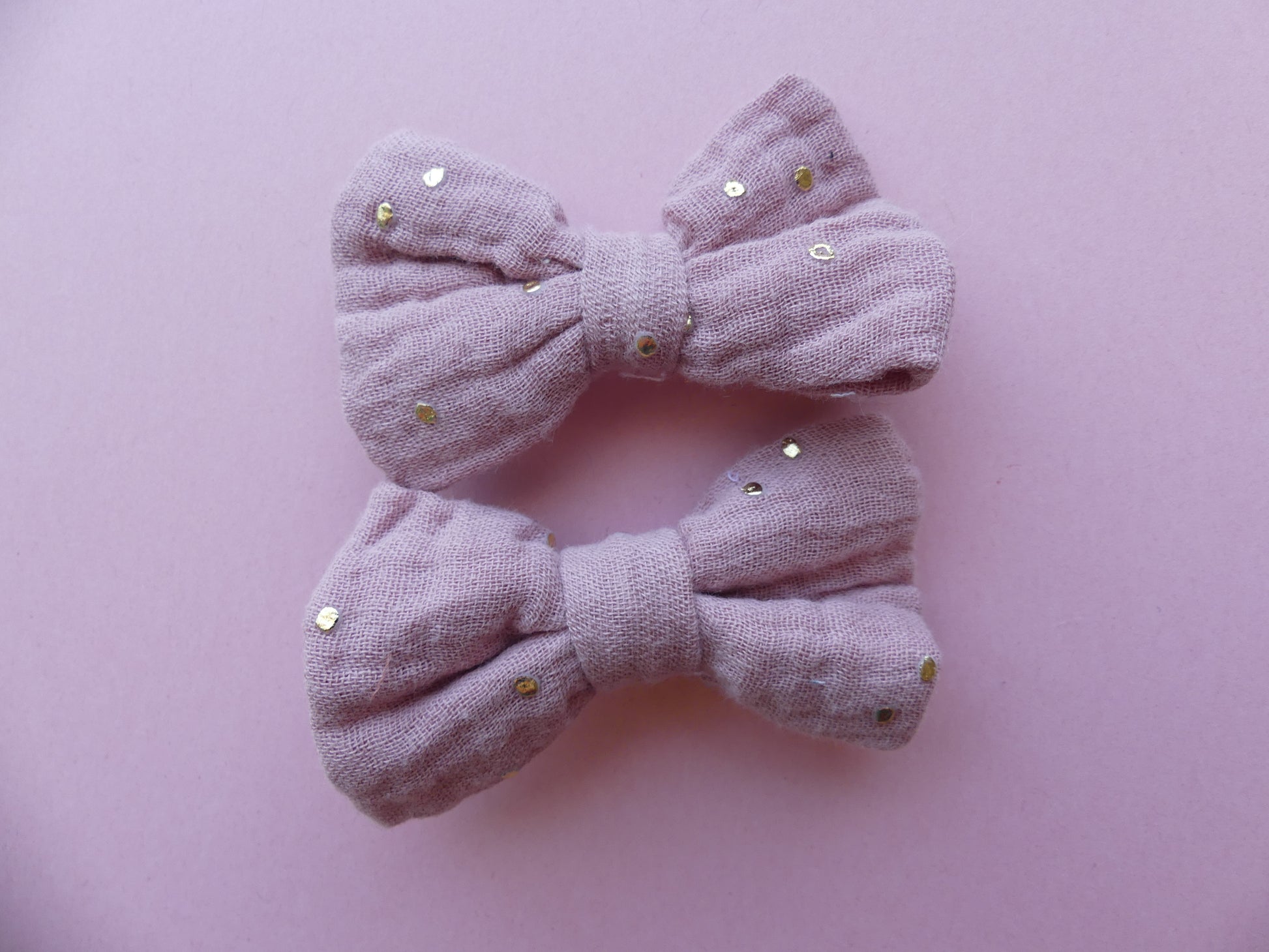 Barrette nœud tissu fait main – lot de deux – pince crocodile