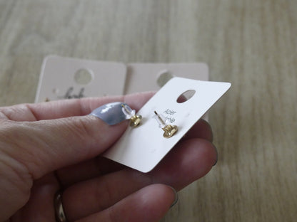 Boucles d'oreilles puces femme deux pétales zirconium – sans nickel