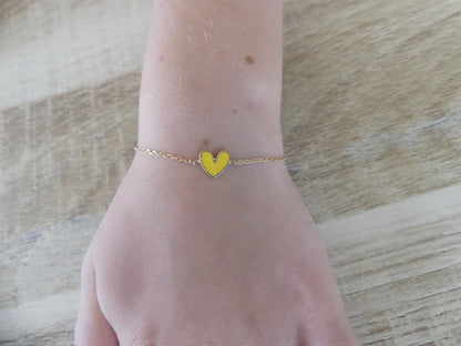 Bracelet enfant coccinelle émaillée – acier inoxydable doré