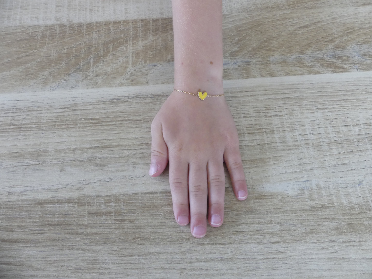 Bracelet enfant coccinelle émaillée – acier inoxydable doré