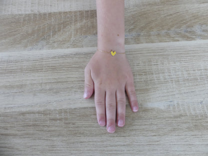 Bracelet enfant coccinelle émaillée – acier inoxydable doré