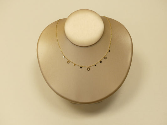 Collier - pampilles rondes et soleil ajouré