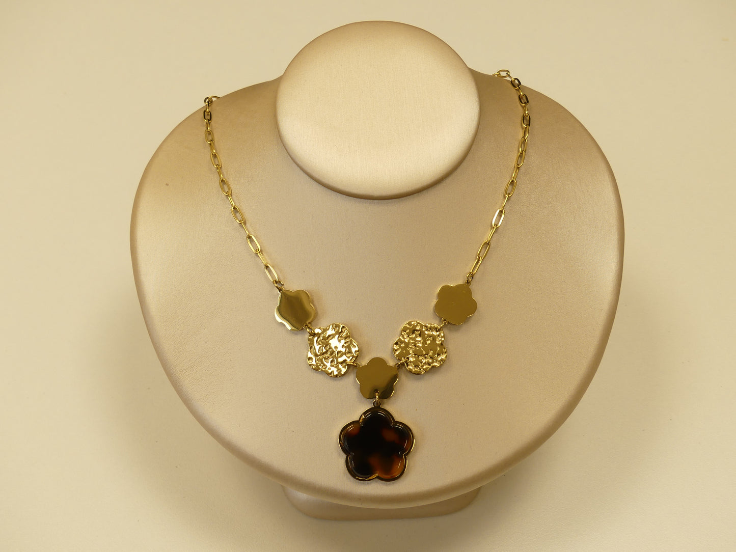 Ensemble manchette ajustable et collier acier inoxydable doré