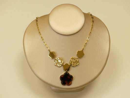 Ensemble manchette ajustable et collier acier inoxydable doré