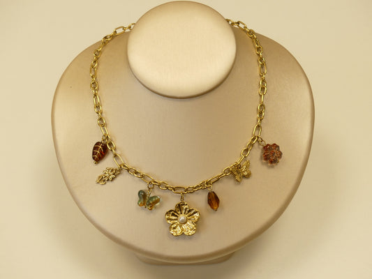 Collier charms Fleur de lumière acier inoxydable