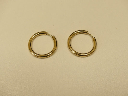 Créoles - anneau simple 26mm acier inoxydable doré