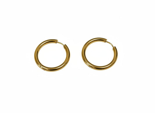 Boucles d'oreilles créoles anneau 26mm acier inoxydable doré