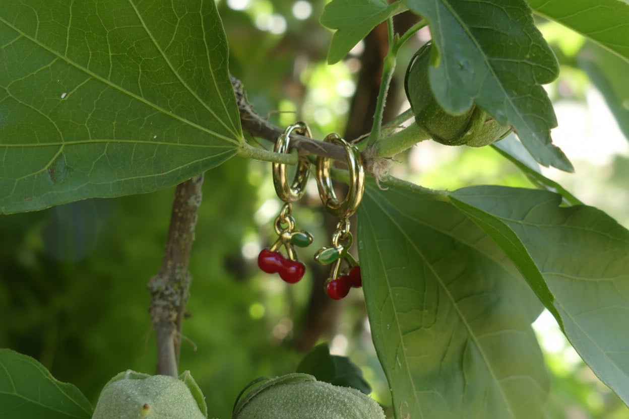 boucles pendantes cerises