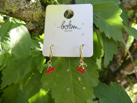 boucles pendantes cerises