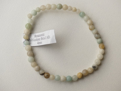 Bracelet Boule 04mm Amazonite Multicolore Brésil AB - Les p'tits cadeaux