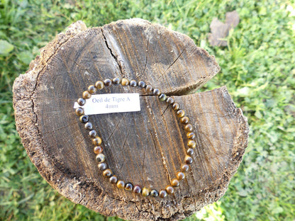Bracelet Boule 04mm Oeil De Tigre A - Les p'tits cadeaux